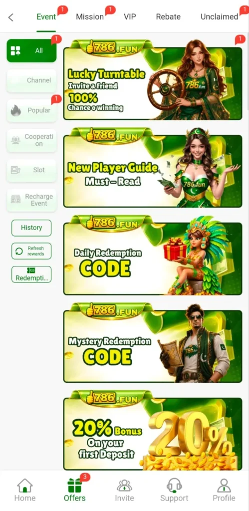 786 fun Bonuses