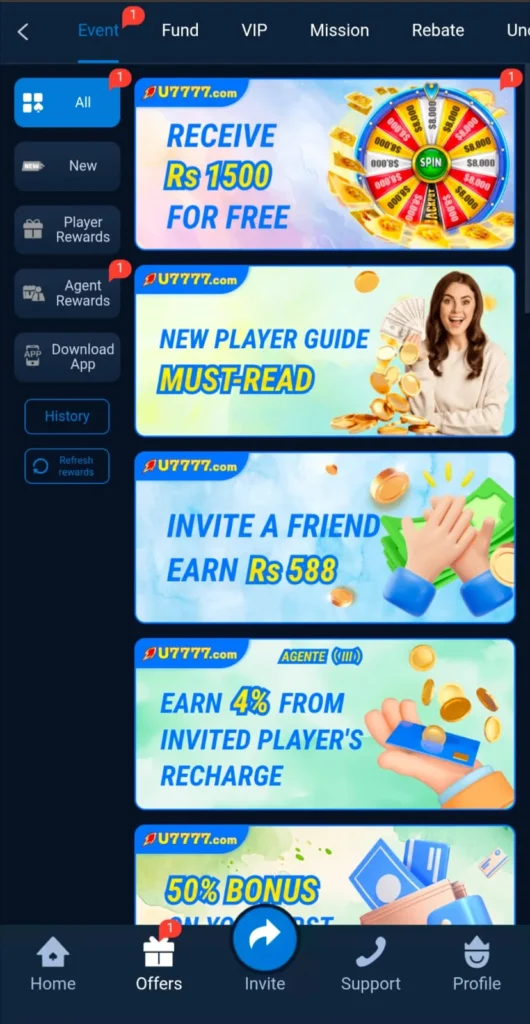U7777 Bonuses