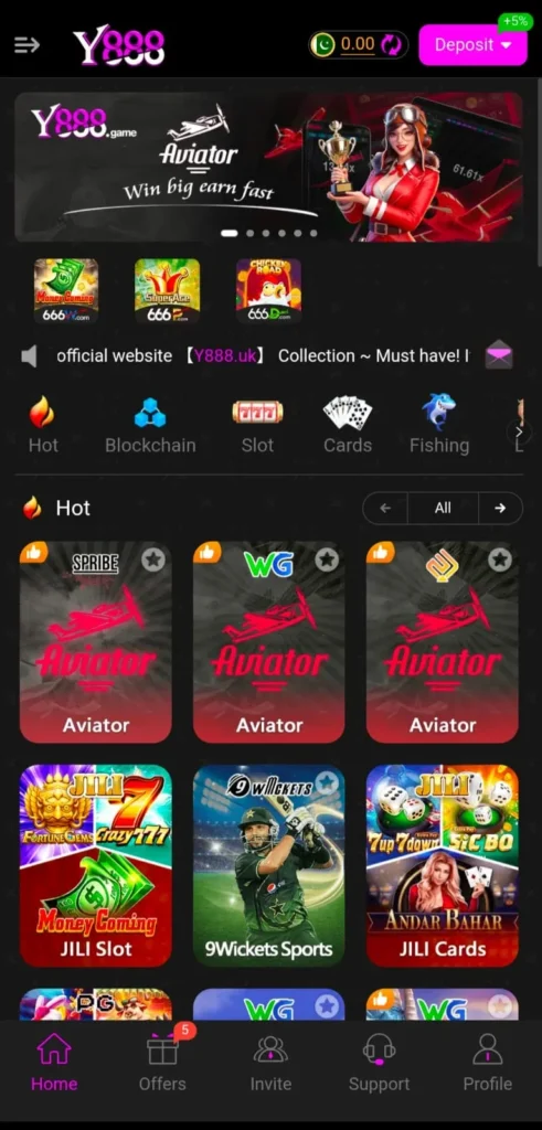 Y888 Game Interface