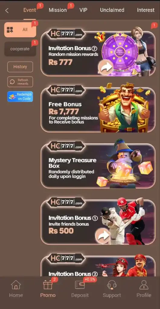 HC777 Game Bonuses