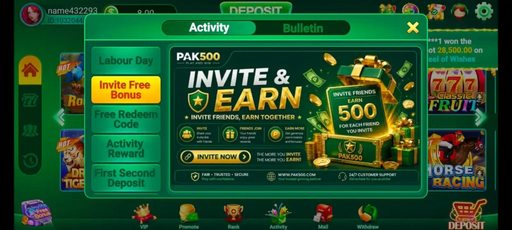 Pak500 Game Bonuses