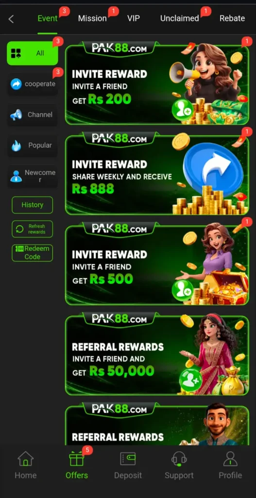 Pak88 Game Bonuses