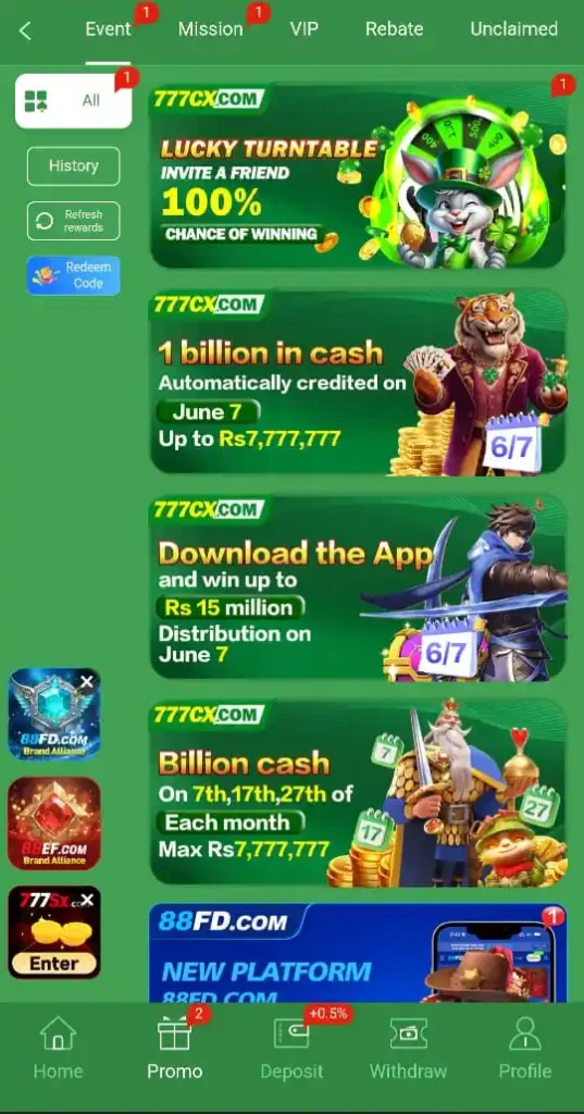 777CX Game Bonuses