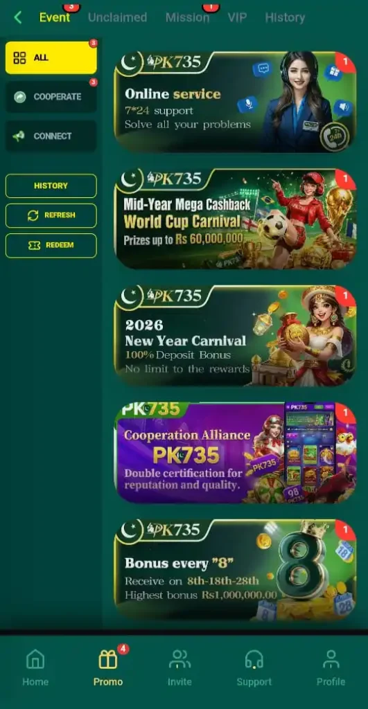 PK735 Game Bonuses
