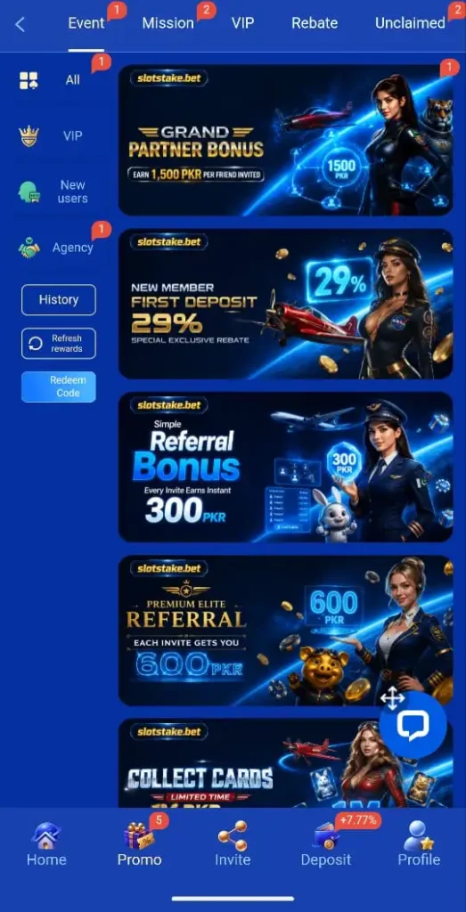 Slot StakeBet Game Bonuses