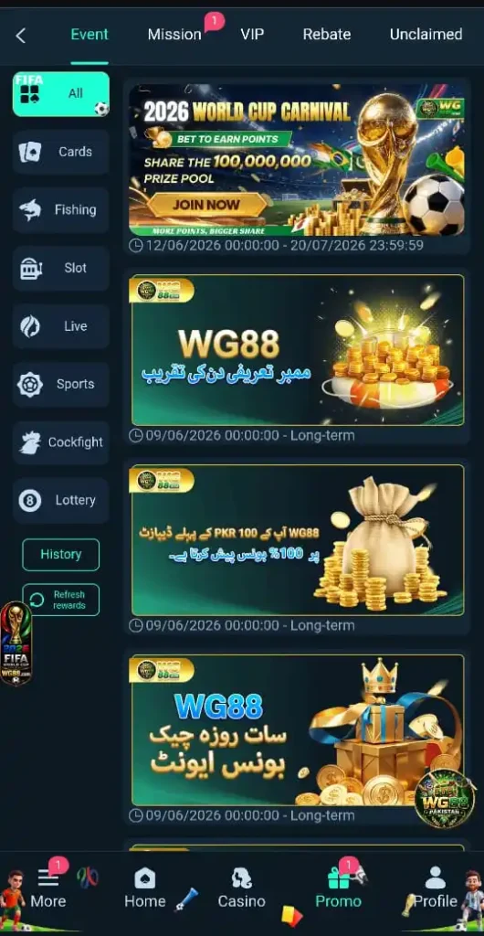 WG88 Game Bonuses