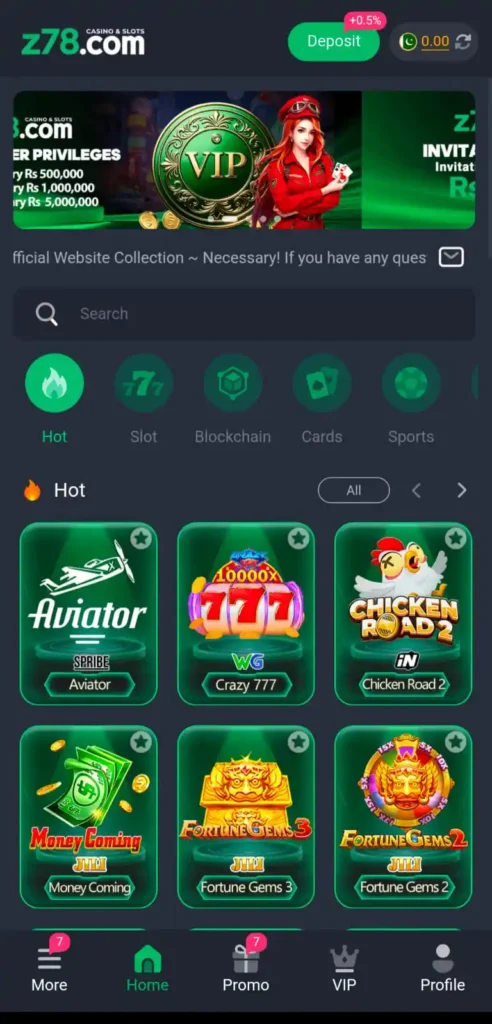 Z78 Game interface